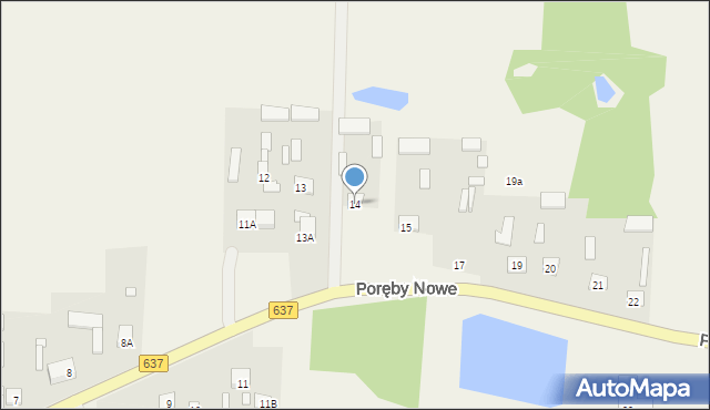 Poręby Nowe, Poręby Nowe, 14, mapa Poręby Nowe