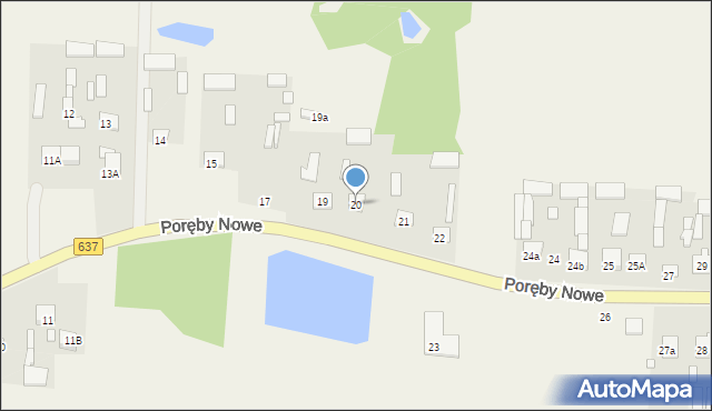 Poręby Nowe, Poręby Nowe, 20, mapa Poręby Nowe