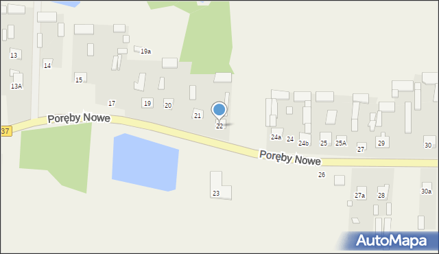 Poręby Nowe, Poręby Nowe, 22, mapa Poręby Nowe