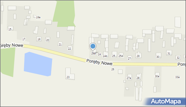 Poręby Nowe, Poręby Nowe, 24a, mapa Poręby Nowe