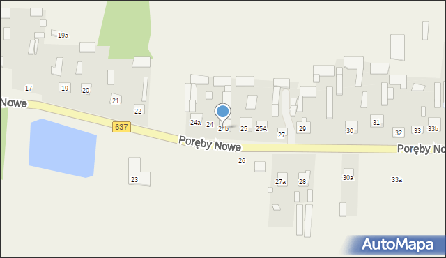 Poręby Nowe, Poręby Nowe, 24b, mapa Poręby Nowe