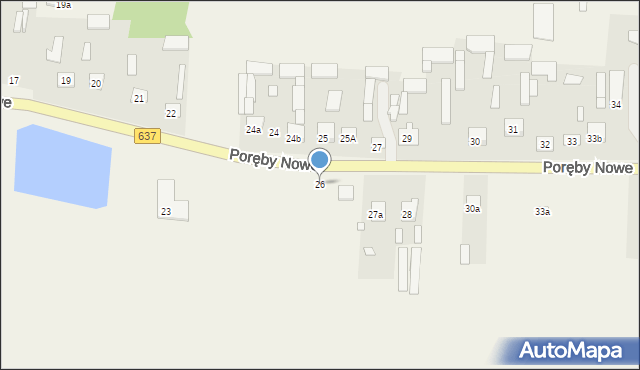 Poręby Nowe, Poręby Nowe, 26, mapa Poręby Nowe