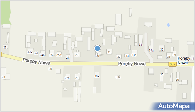 Poręby Nowe, Poręby Nowe, 30, mapa Poręby Nowe