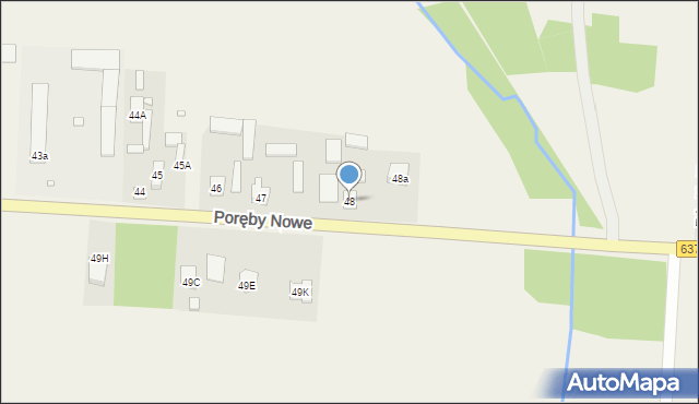 Poręby Nowe, Poręby Nowe, 48, mapa Poręby Nowe