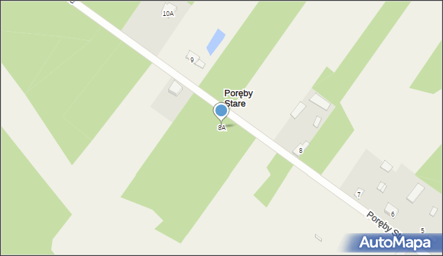 Poręby Stare, Poręby Stare, 8A, mapa Poręby Stare