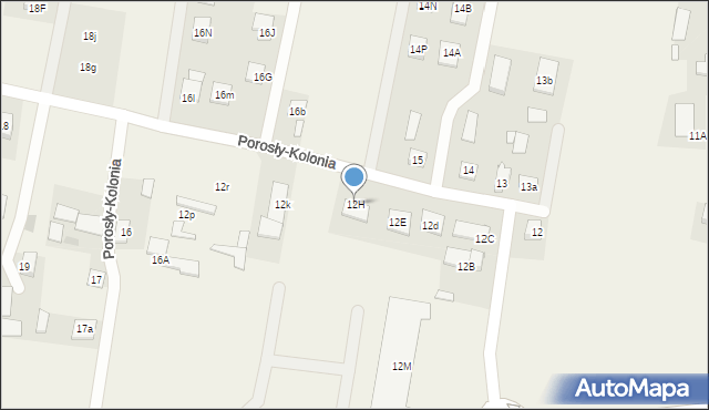 Porosły-Kolonia, Porosły-Kolonia, 12H, mapa Porosły-Kolonia