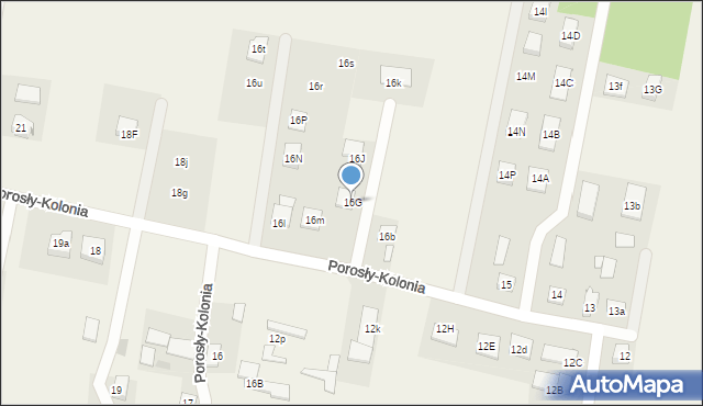 Porosły-Kolonia, Porosły-Kolonia, 16G, mapa Porosły-Kolonia