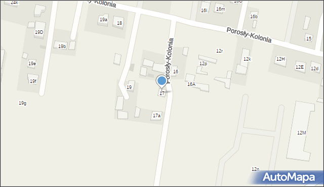 Porosły-Kolonia, Porosły-Kolonia, 17, mapa Porosły-Kolonia
