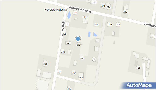 Porosły-Kolonia, Porosły-Kolonia, 30c, mapa Porosły-Kolonia