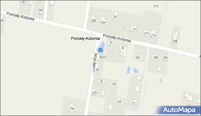 Porosły-Kolonia, Porosły-Kolonia, 33, mapa Porosły-Kolonia