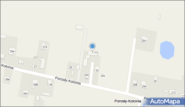 Porosły-Kolonia, Porosły-Kolonia, 34, mapa Porosły-Kolonia