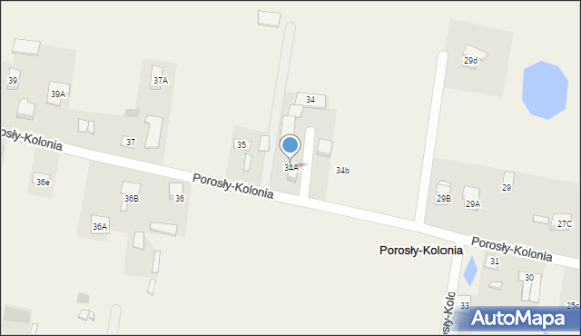 Porosły-Kolonia, Porosły-Kolonia, 34A, mapa Porosły-Kolonia