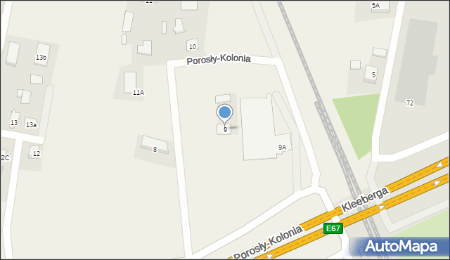 Porosły-Kolonia, Porosły-Kolonia, 9, mapa Porosły-Kolonia