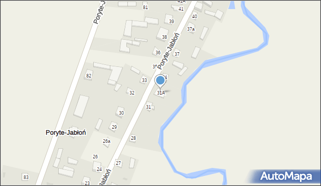 Poryte-Jabłoń, Poryte-Jabłoń, 31A, mapa Poryte-Jabłoń