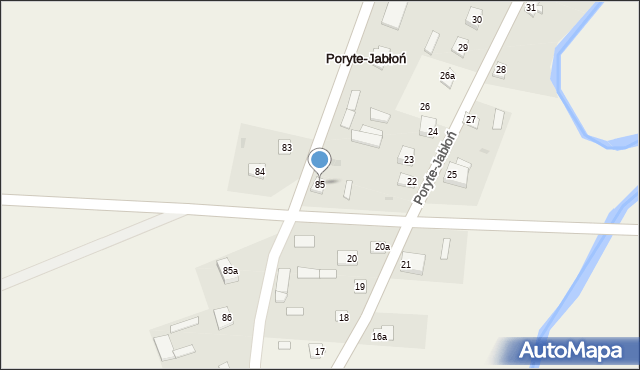 Poryte-Jabłoń, Poryte-Jabłoń, 85, mapa Poryte-Jabłoń
