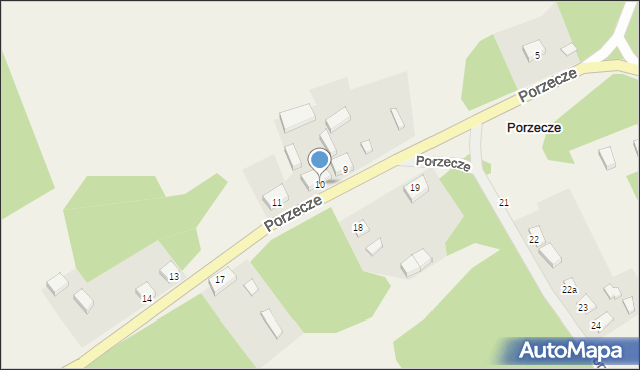 Porzecze, Porzecze, 10, mapa Porzecze