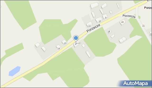 Porzecze, Porzecze, 17, mapa Porzecze