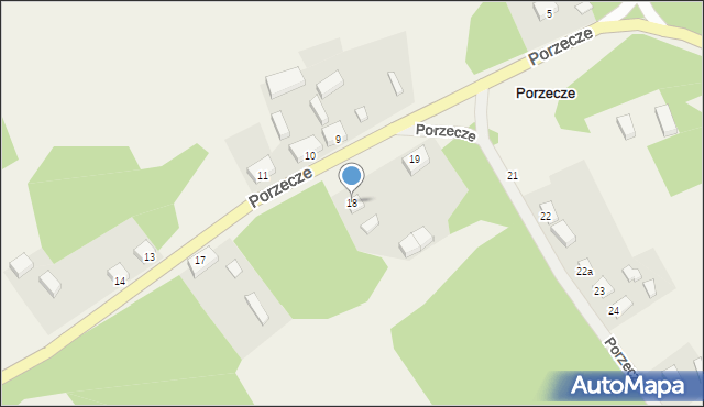 Porzecze, Porzecze, 18, mapa Porzecze