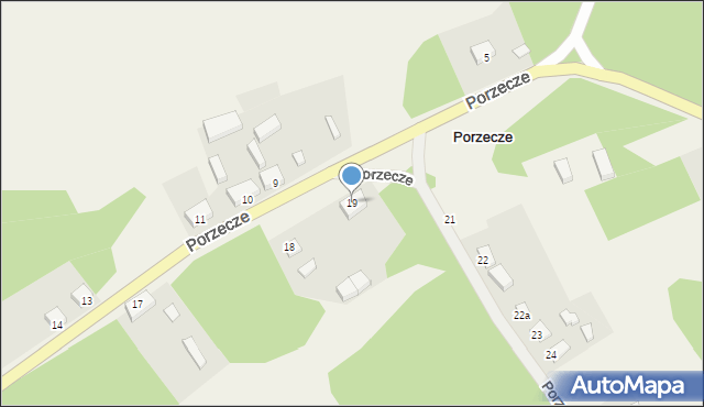 Porzecze, Porzecze, 19, mapa Porzecze