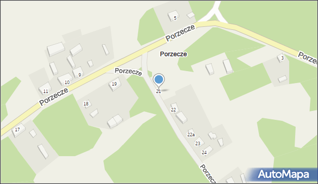 Porzecze, Porzecze, 21, mapa Porzecze