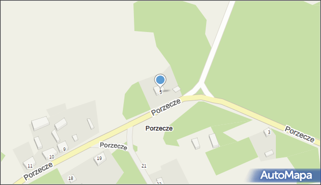 Porzecze, Porzecze, 5, mapa Porzecze