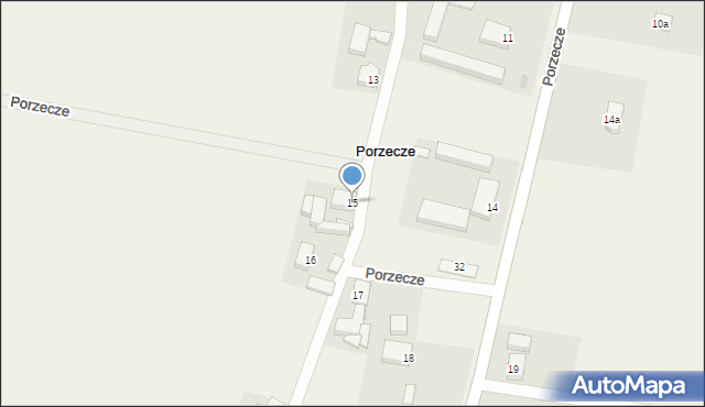 Porzecze, Porzecze, 15, mapa Porzecze