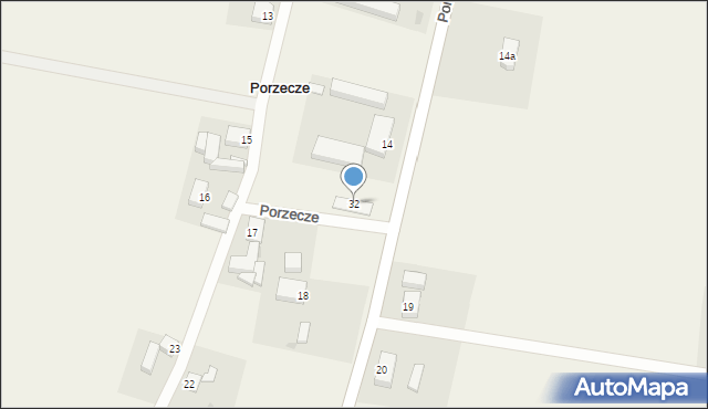 Porzecze, Porzecze, 32, mapa Porzecze