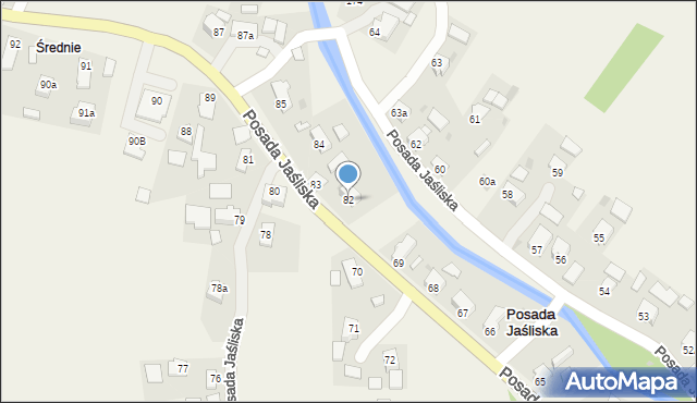 Posada Jaśliska, Posada Jaśliska, 82, mapa Posada Jaśliska