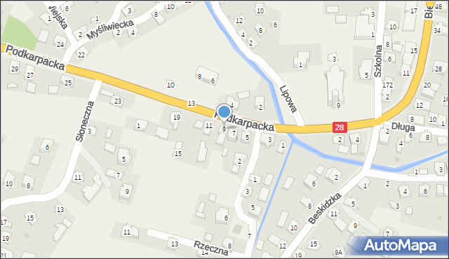 Posada Zarszyńska, Podkarpacka, 9, mapa Posada Zarszyńska