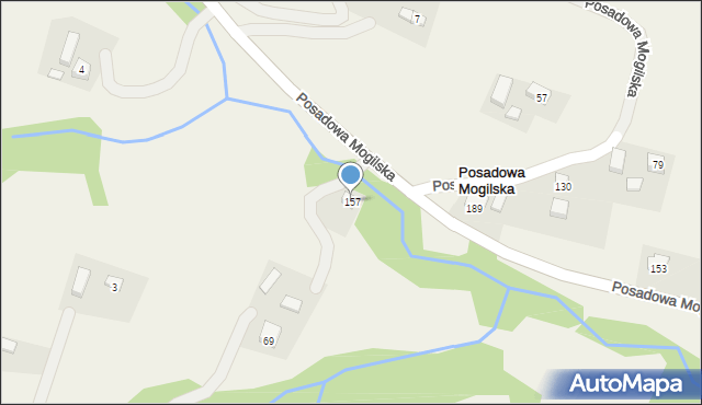 Posadowa Mogilska, Posadowa Mogilska, 157, mapa Posadowa Mogilska