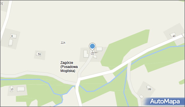 Posadowa Mogilska, Posadowa Mogilska, 22, mapa Posadowa Mogilska