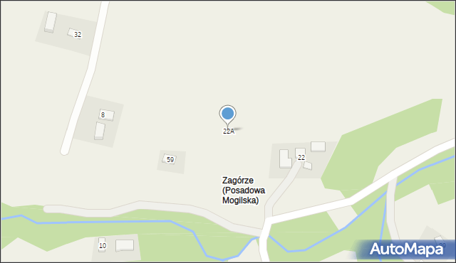 Posadowa Mogilska, Posadowa Mogilska, 22A, mapa Posadowa Mogilska