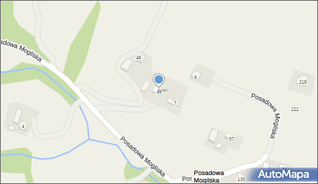 Posadowa Mogilska, Posadowa Mogilska, 49, mapa Posadowa Mogilska
