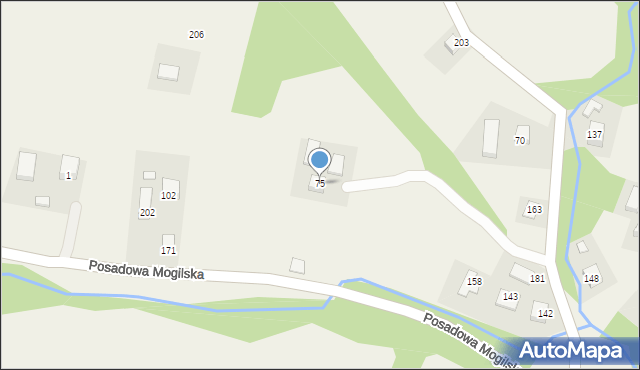 Posadowa Mogilska, Posadowa Mogilska, 75, mapa Posadowa Mogilska