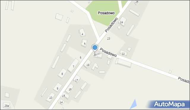 Posadowo, Posadowo, 20, mapa Posadowo