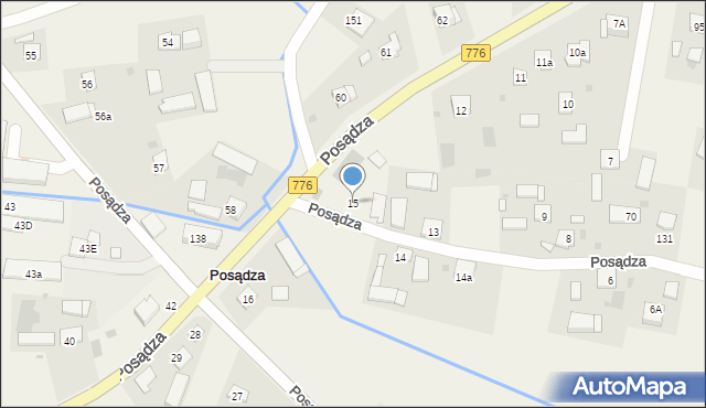 Posądza, Posądza, 15, mapa Posądza