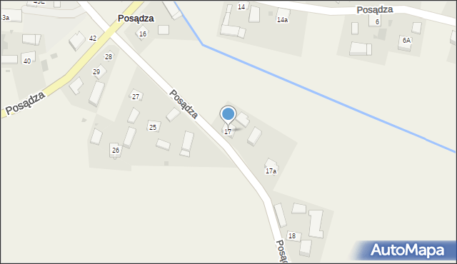 Posądza, Posądza, 17, mapa Posądza