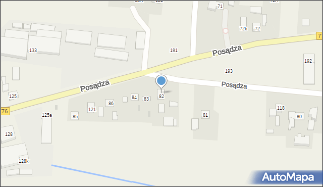 Posądza, Posądza, 82A, mapa Posądza