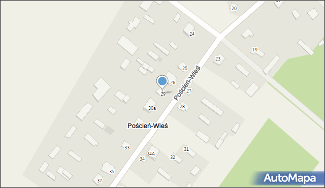 Poścień-Wieś, Poścień-Wieś, 29, mapa Poścień-Wieś