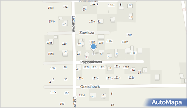 Poskwitów, Poziomkowa, 3, mapa Poskwitów