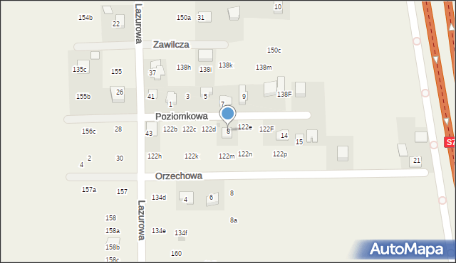 Poskwitów, Poziomkowa, 8, mapa Poskwitów