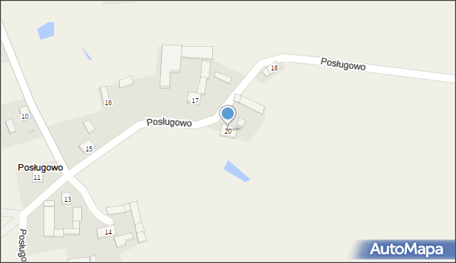 Posługowo, Posługowo, 20, mapa Posługowo