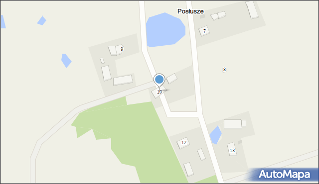 Posłusze, Posłusze, 10, mapa Posłusze