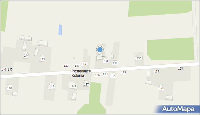 Postękalice, Postękalice, 135, mapa Postękalice