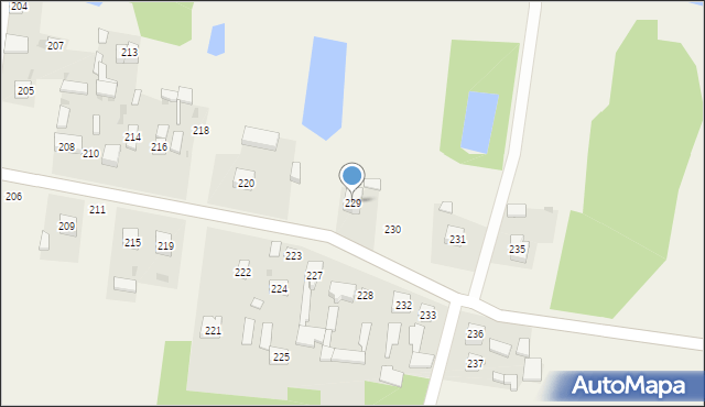 Postękalice, Postękalice, 229, mapa Postękalice