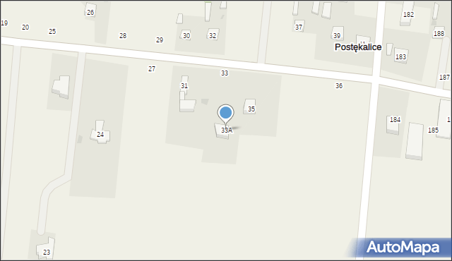 Postękalice, Postękalice, 33A, mapa Postękalice