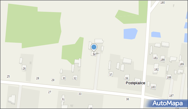 Postękalice, Postękalice, 34, mapa Postękalice