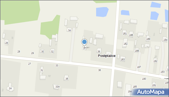 Postękalice, Postękalice, 37, mapa Postękalice