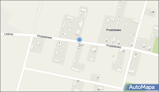 Postołowo, Postołowo, 10, mapa Postołowo