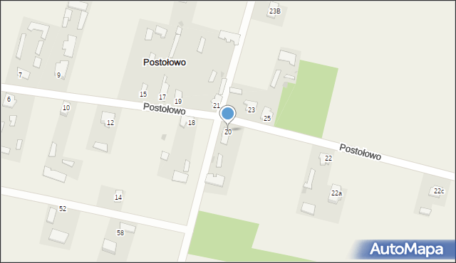 Postołowo, Postołowo, 20, mapa Postołowo